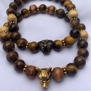 Bracelet, beaded with medallion.